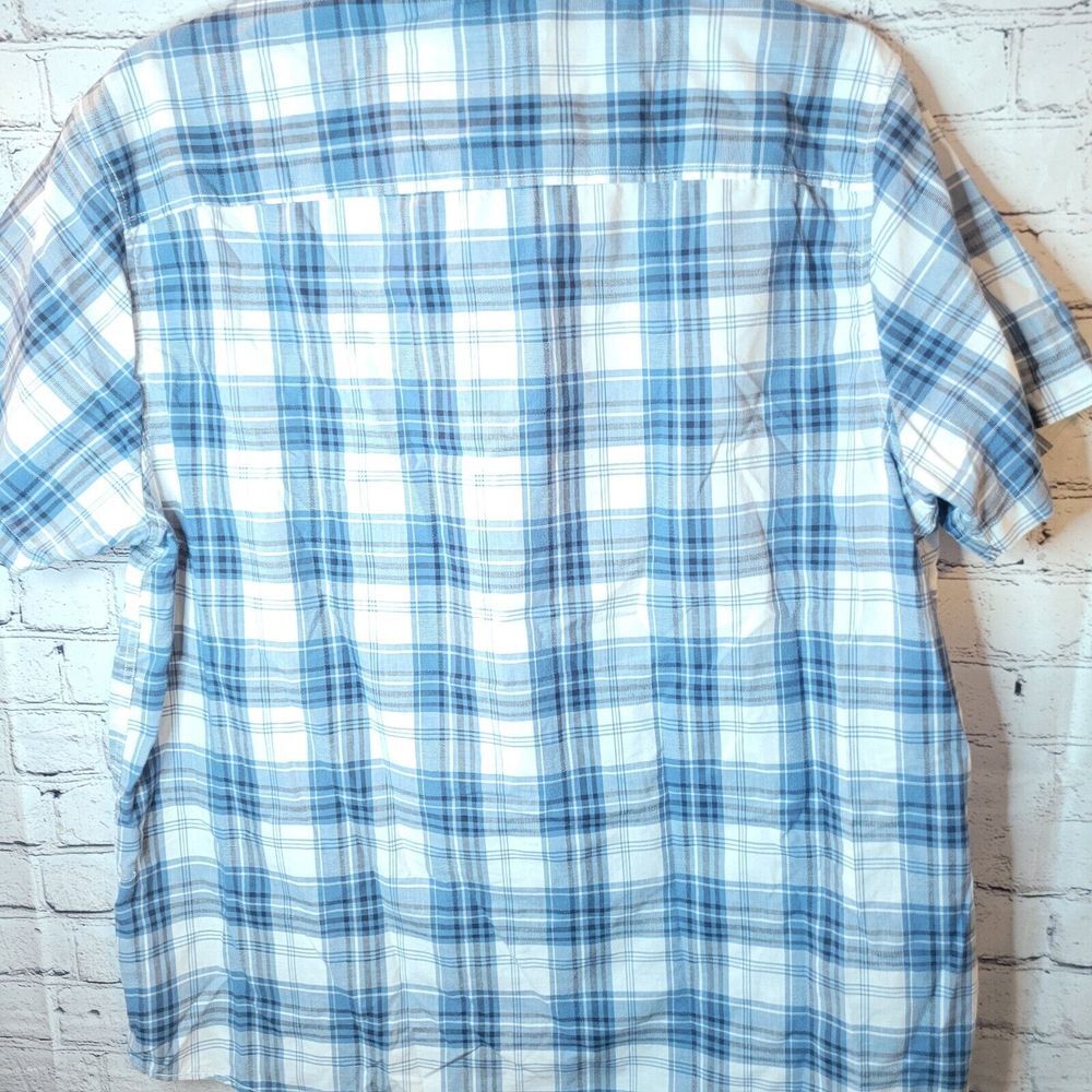 Field & Forest Plaid Button Down Mens XXL Blue Excellent Short Sleeve FFM5325 - Picture 4 of 6
